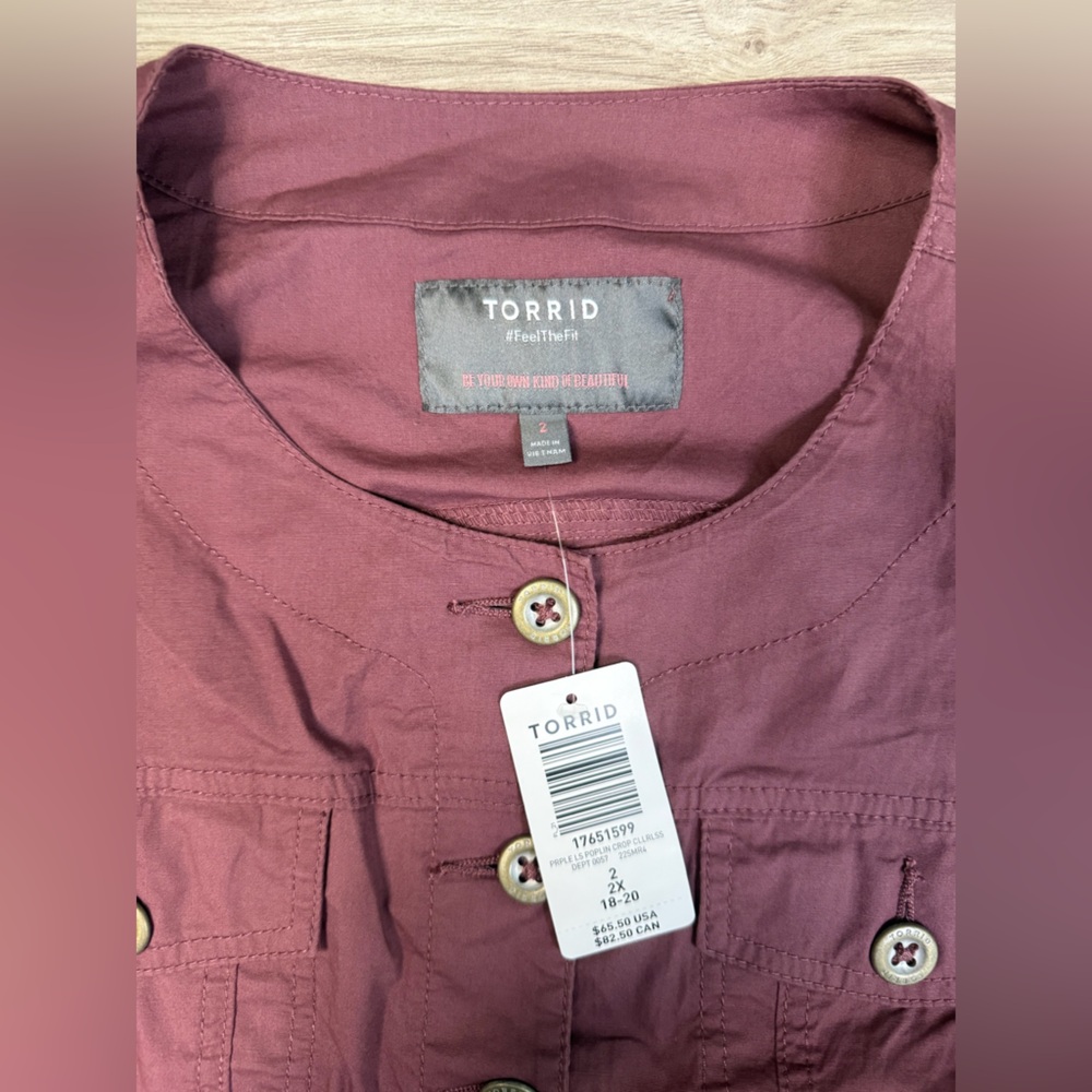 NWT Torrid Mauve Cropped Jacket - Picture 5 of 7
